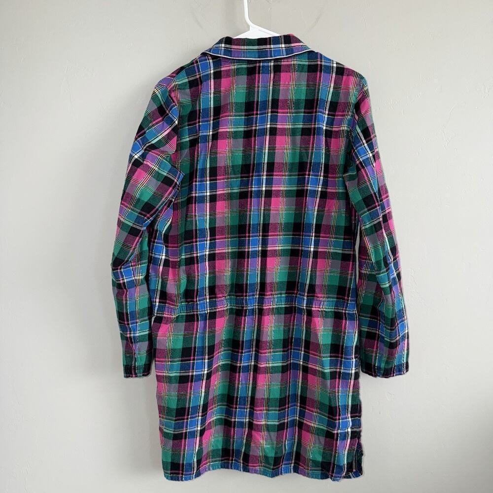 VICTORIA'S SECRET Pink Plaid Drawstring Lounge Pajama Sleep Shirt Flannel Size M - Picture 4 of 6